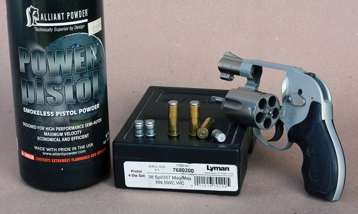 Using Alliant Power Pistol powder with the Rim Rock 148-grain DEWC bullet, the Smith & Wesson 638-3 can duplicate Buffalo Bore factory loads.